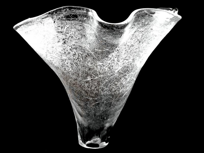 Rippled Vase With a Cracked Finish