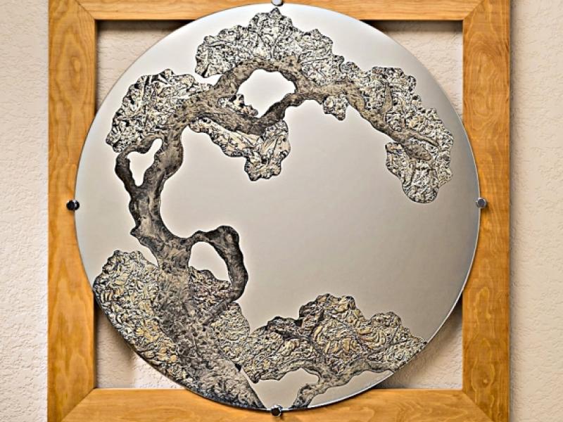 Surface Sculpted Bonsai Tree in Mirror