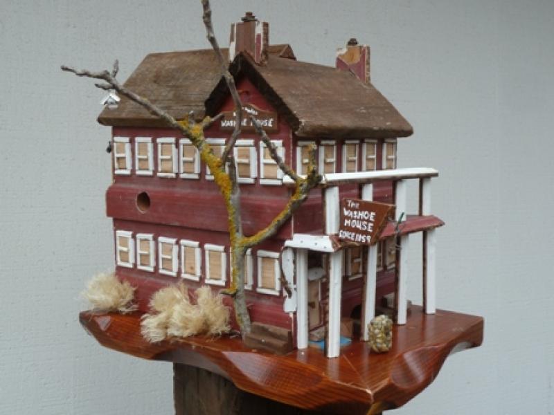 Historic Washoe House Birdhouse and Bird Feeder by NeatTweets Artist Greg Zirbel of Sonoma County