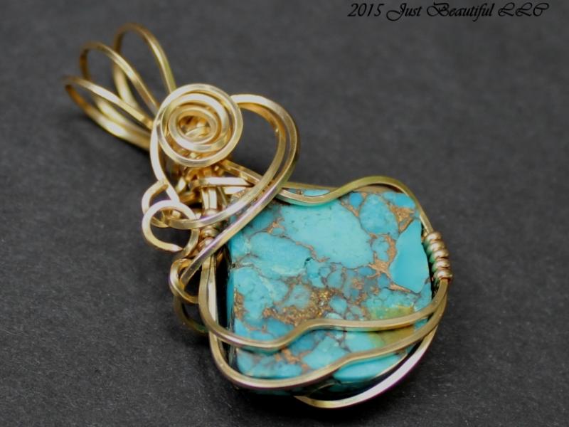 Turquoise and Gold Pendant