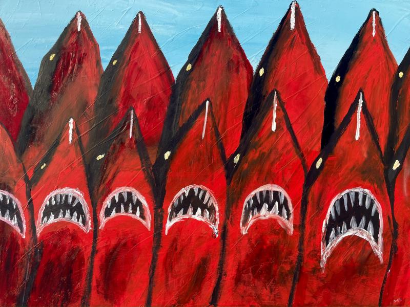 Original Shark Painting  "30x40"