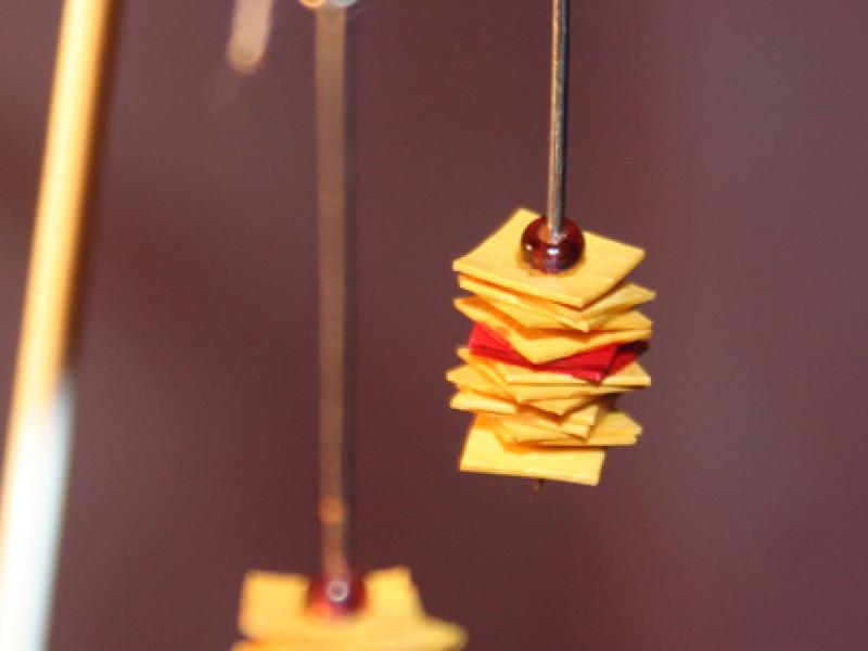 Yellow and Red Stacked Earrings