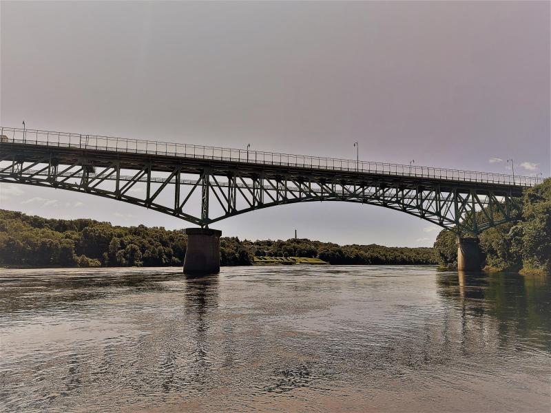 tall bridge spanning a river