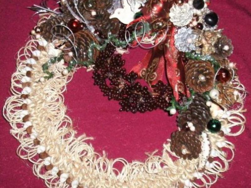 Christmas Wreath w/Sisal Cording