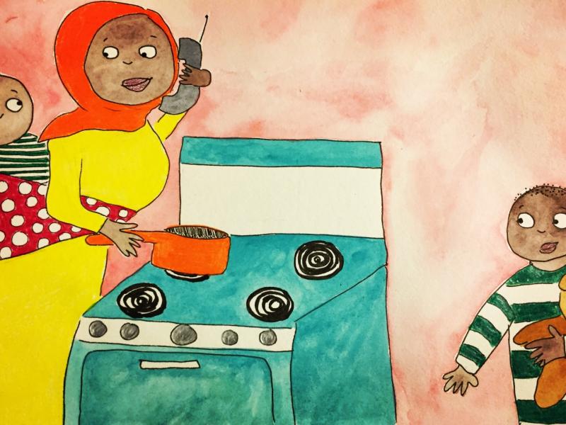 Mama Wears a Hijab - kitchen