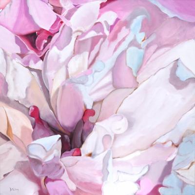 peony blossom oil painting