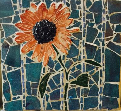 Sunflower. Freestyle mosaics 