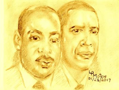 Martin Luther King and Barak Obama