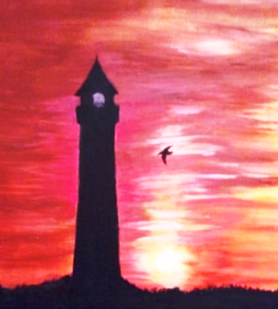 Lighthouse painting on canvas