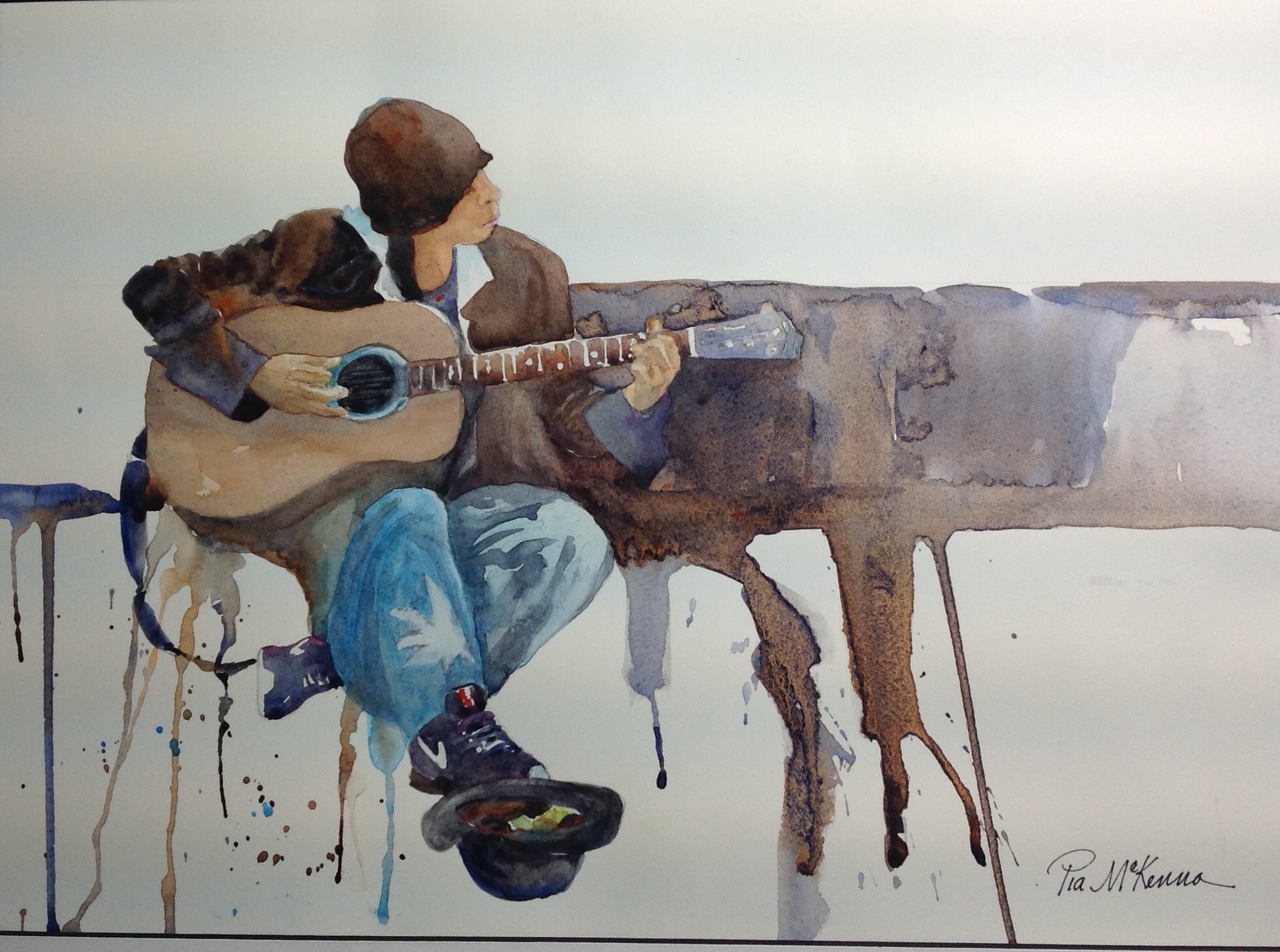 A Street Performer “Jongleur”  Watercolor on Hot Press Paper