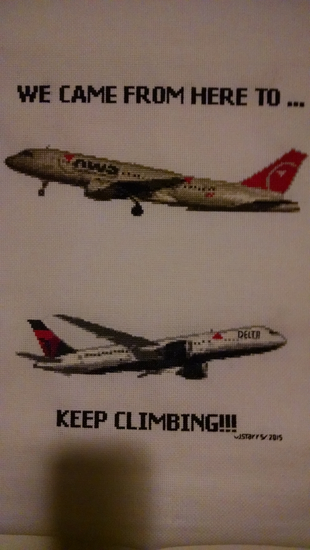 Keep Flying Northwest with Delta Hand Stitched