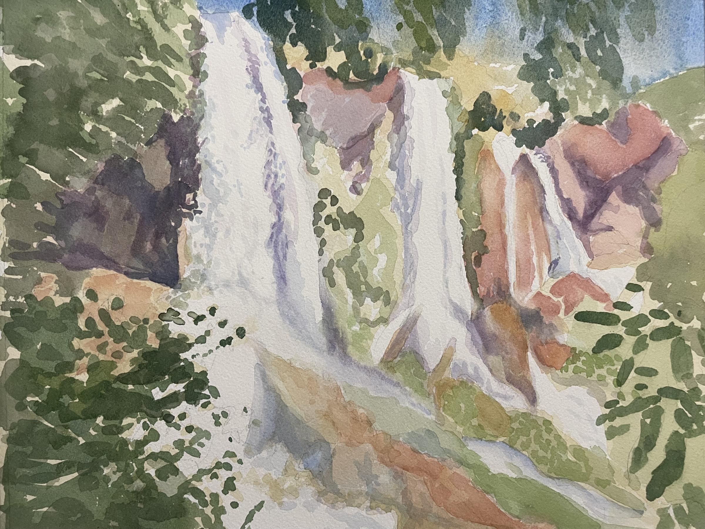 Rifle Falls, Watercolor on Paper