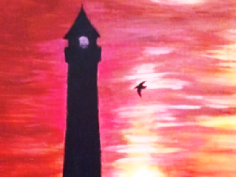 Lighthouse painting on canvas