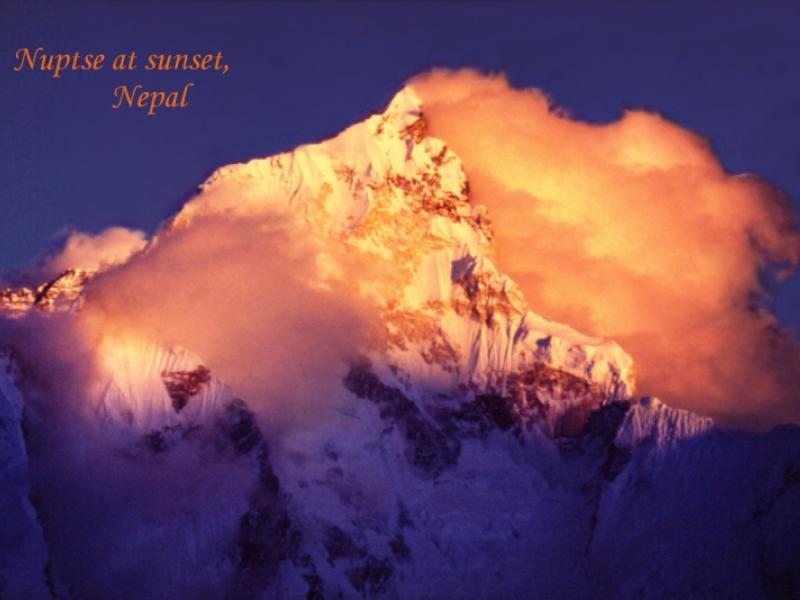Nuptse at sunset, Nepal