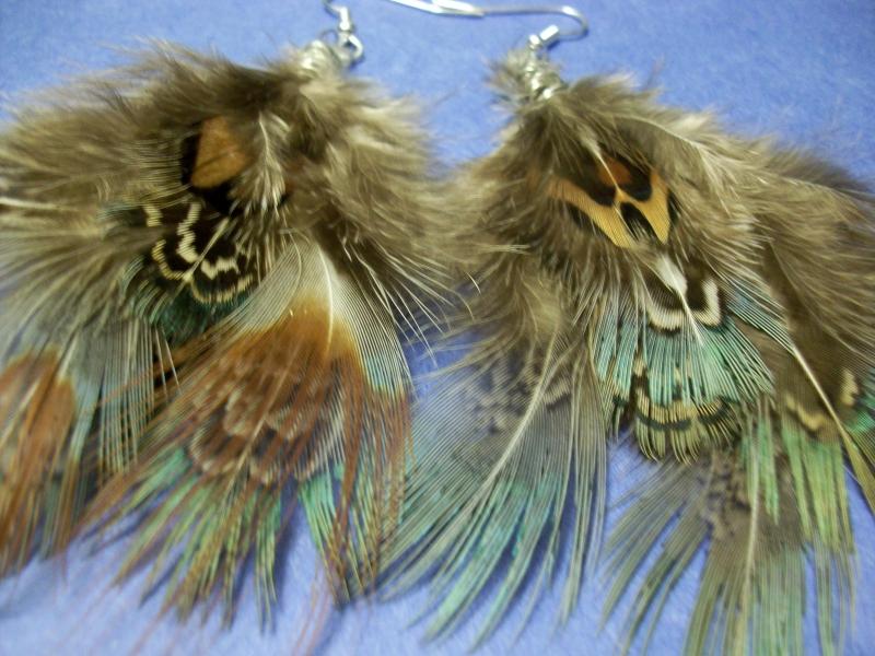 Colorful feather earrings