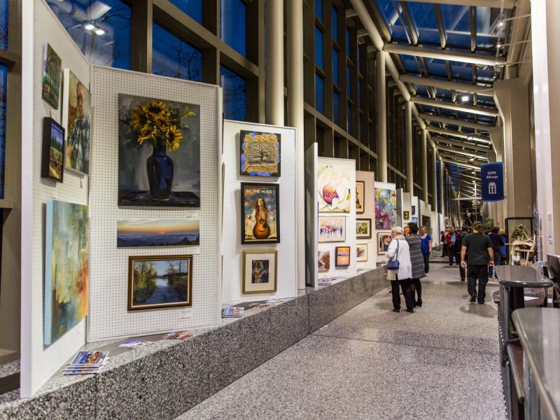 2nd Annual Exhibit Carilion Roanoke Memorial Hospital Lobby filled with beautiful patient artwork.