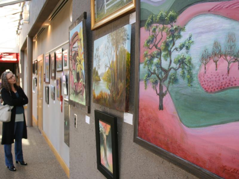 15th Annual Exhibit Walls of the Finely Community Center full of artwork from this years show.
