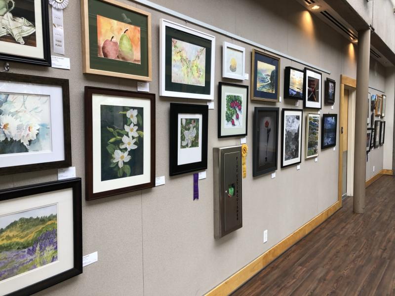 17th Annual Exhibit The Finely Community Center walls full of wonderful artwork