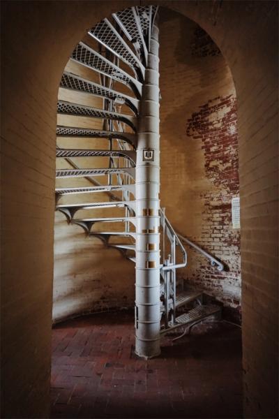 lighthouse, spiral, staircase, bricks