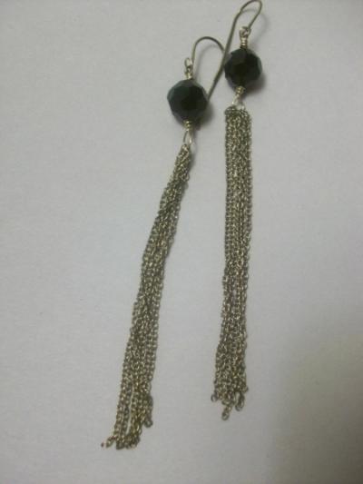 Tassel Earrings with gold chains 