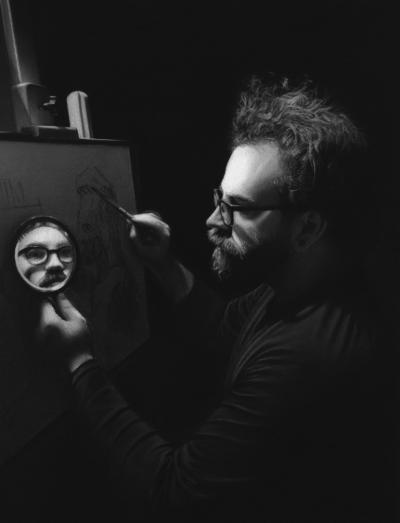 Maxwell Miller - charcoal self portrait 2020