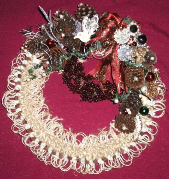 Christmas Wreath w/Sisal Cording