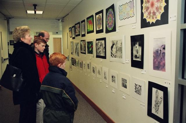 19th Annual Exhibit Attendees at the 2005 awards reception taking in the artwork on display