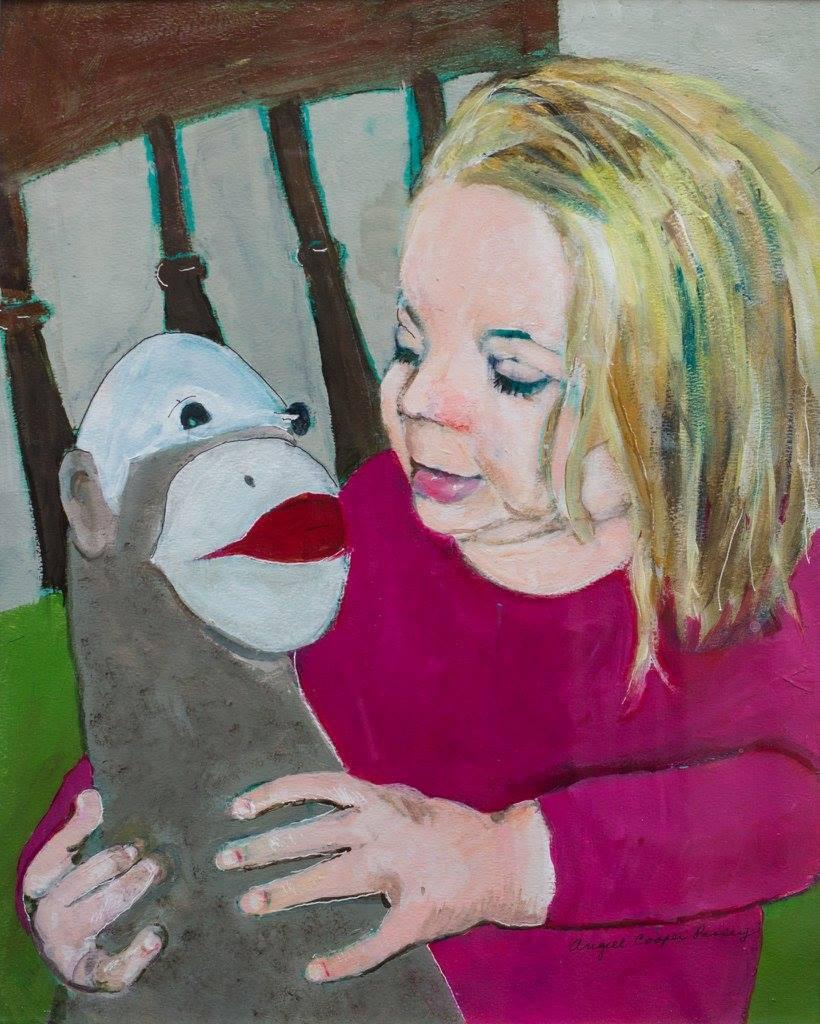 1st Annual Exhibit Penelope Holding Her Sock Monkey