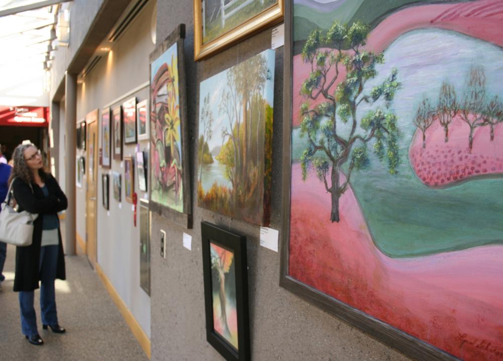 15th Annual Exhibit Walls of the Finely Community Center full of artwork from this years show.