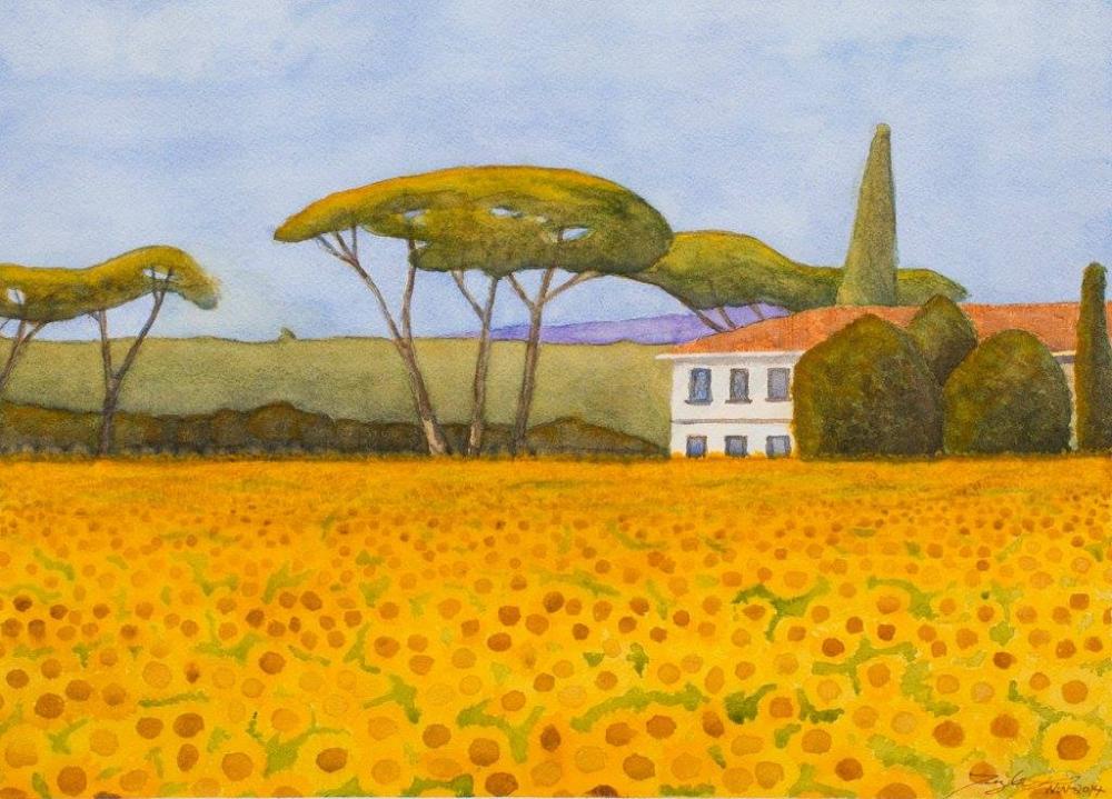 1st Annual Exhibit Sunflower Fields and Villa