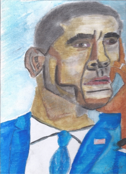 Barack Obama in Thinker Pose