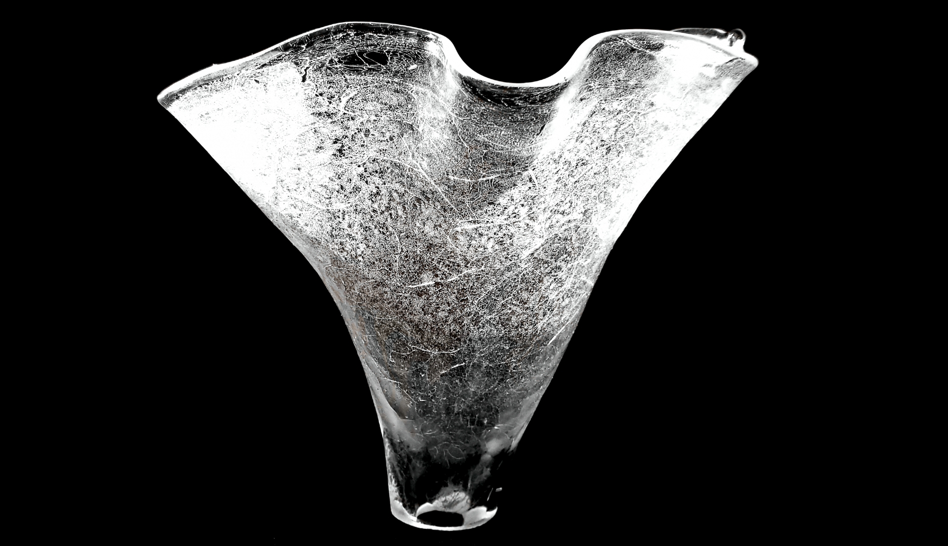 Rippled Vase With a Cracked Finish