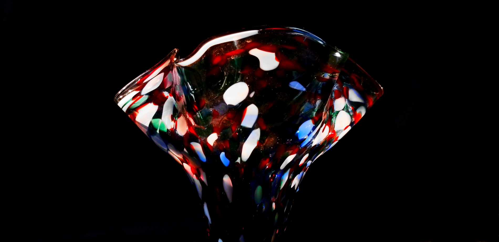 Colorful Rippled Glass Vase