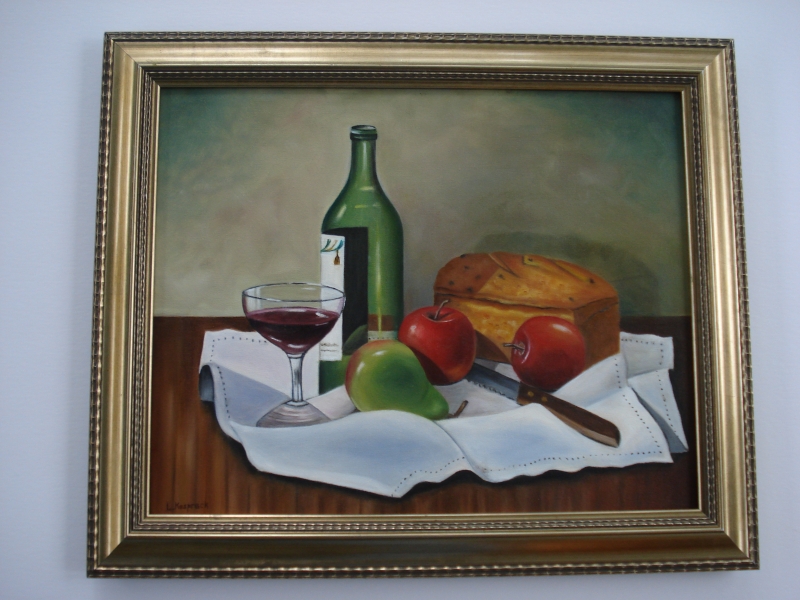 Bread and Wine with Apples and Pear