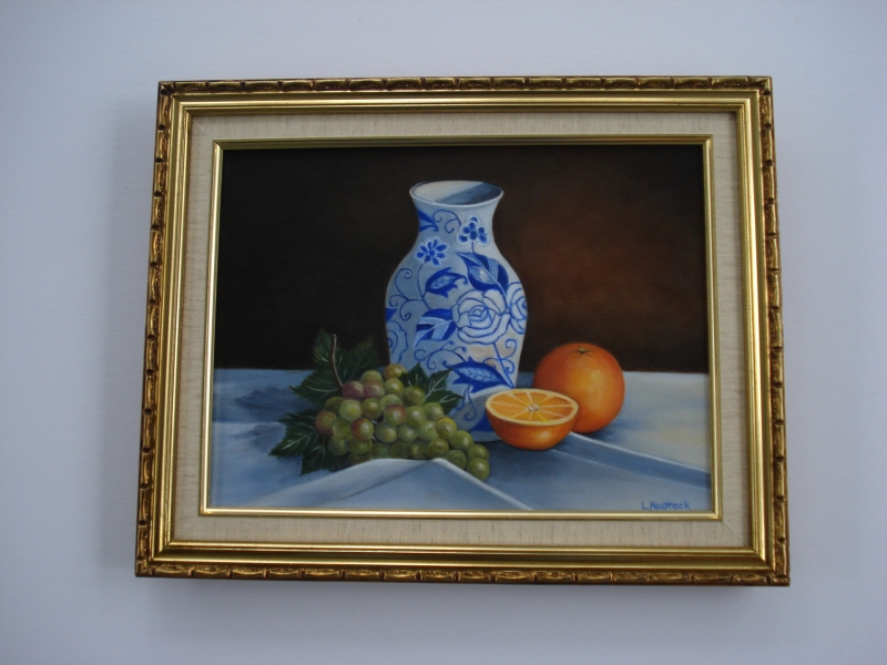 Vase with Oranges and Grapes