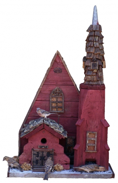 Church of One Tree in Santa Rosa, CA by NeatTweets historical birdhouse Artist Greg Zirbel 