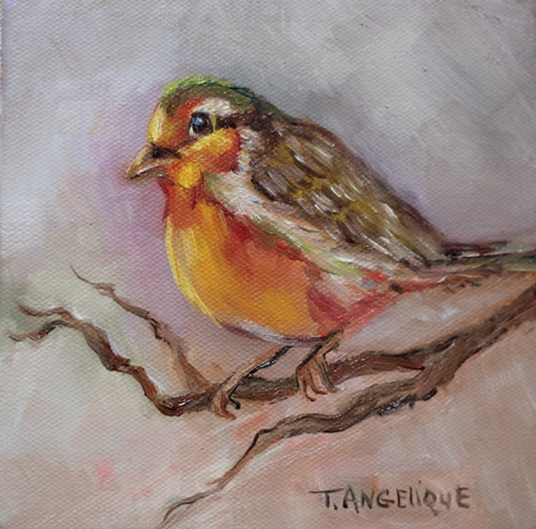 painting, oil, bird