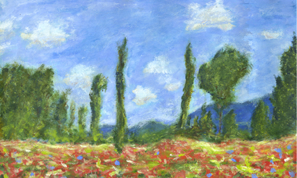 painting of a poppy field