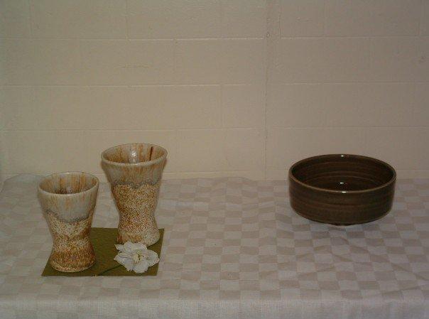 drinking cups & display dish