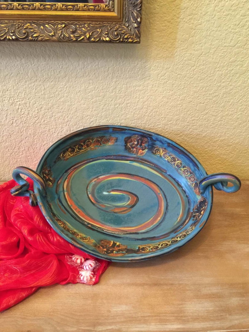 Turquoise Sunset Platter by Robin Gary