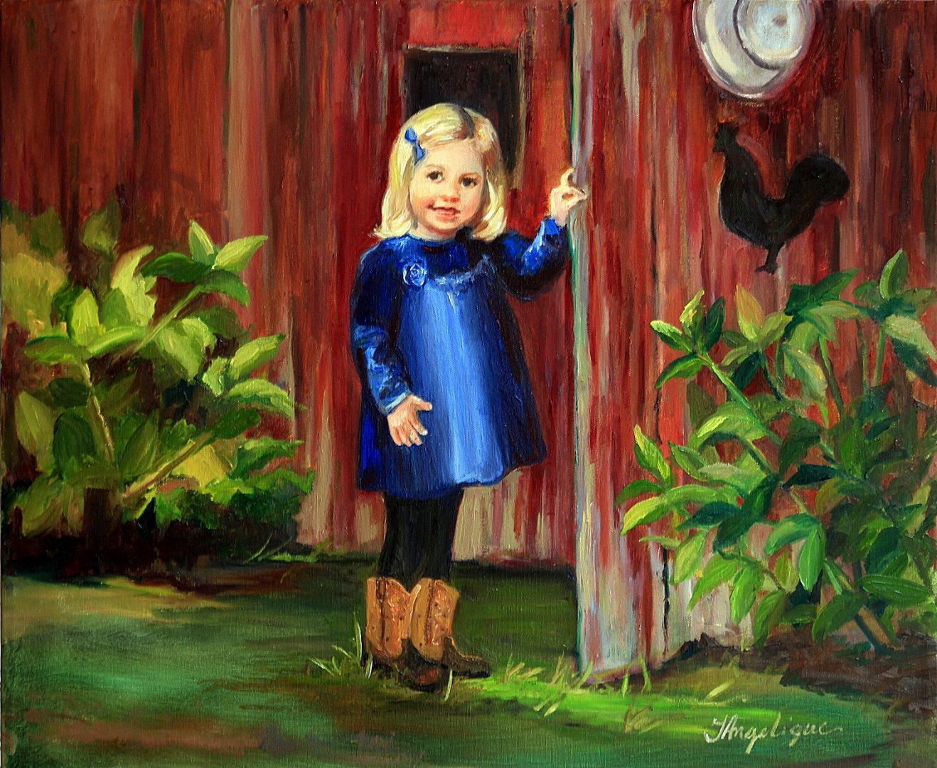 Little Cow Girl At Barn