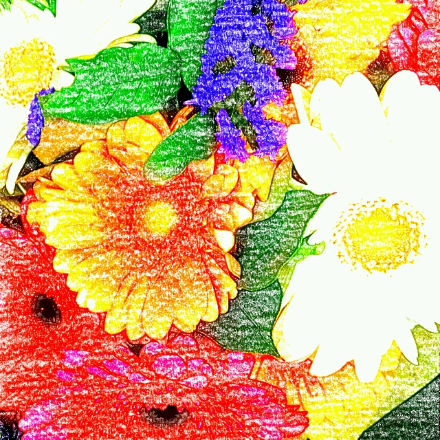Crayon flowers