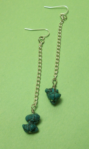 Chalk turquoise nugget earrings